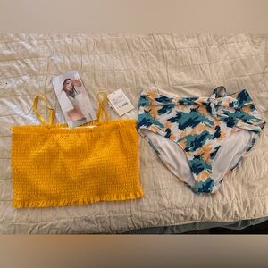 Unique and Fun Yellow and Multicolor Bikini Set